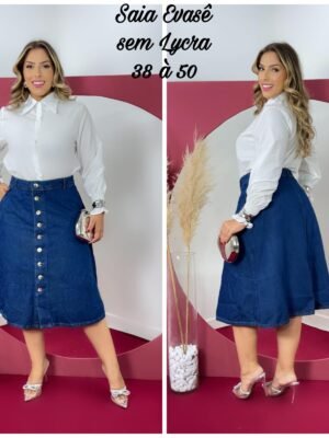 Saia Jeans Evasê