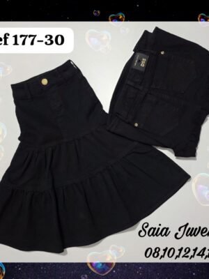 Saia Jeans Juvenil Com Marias