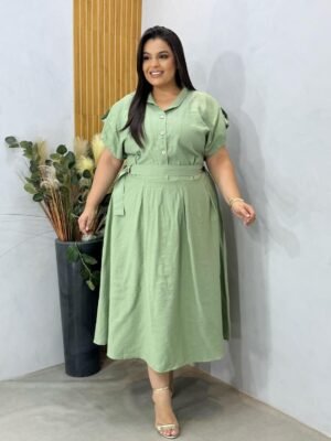 Vestido Plus Size Em Alfaiataria Sensorial